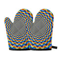 Psychedelic Wave Optical Illusion Oven Mitts