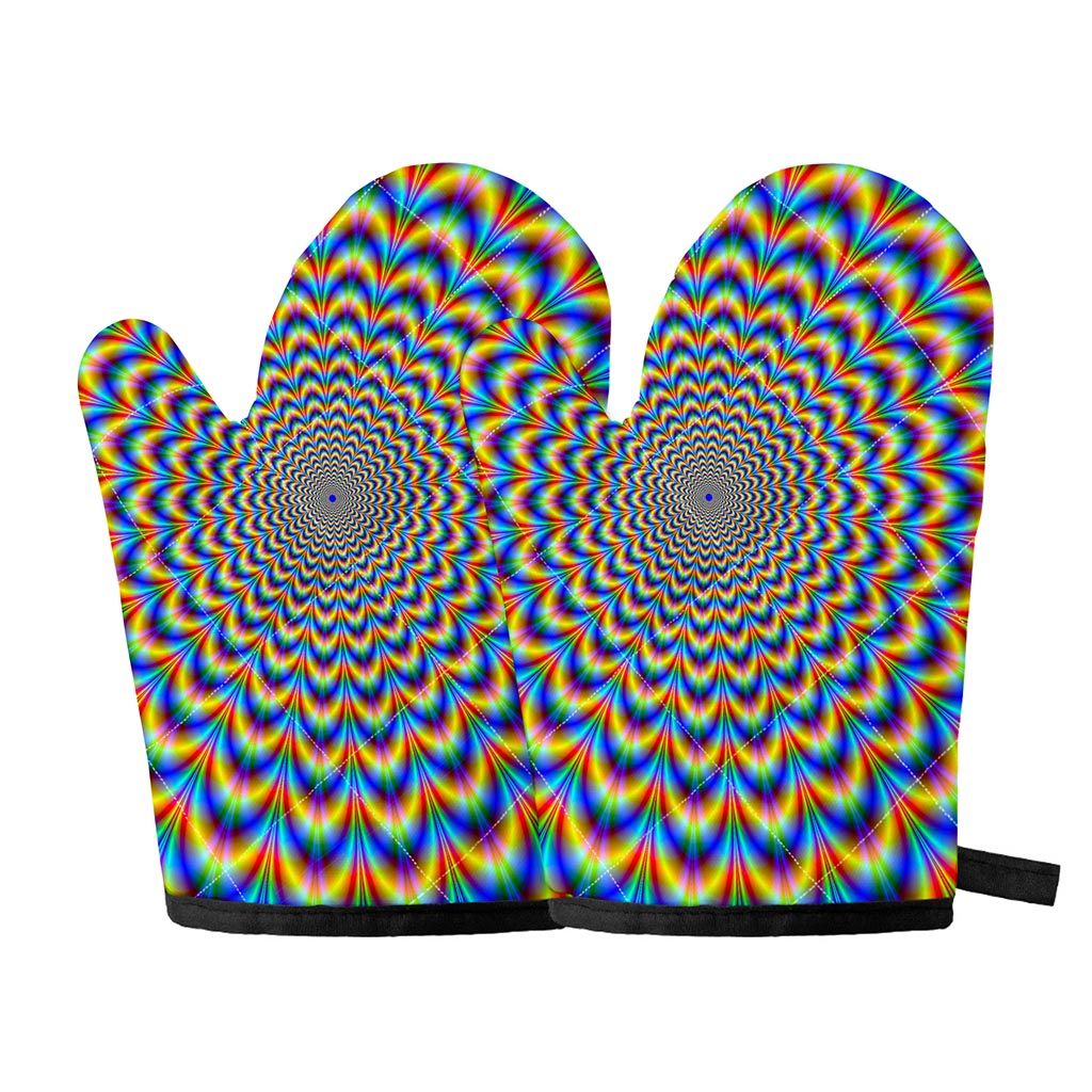 Psychedelic Wave Optical Illusion Oven Mitts