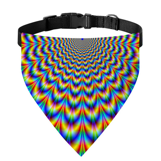 Psychedelic Wave Optical Illusion Over The Collar Dog Bandana