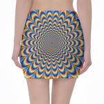 Psychedelic Wave Optical Illusion Pencil Mini Skirt
