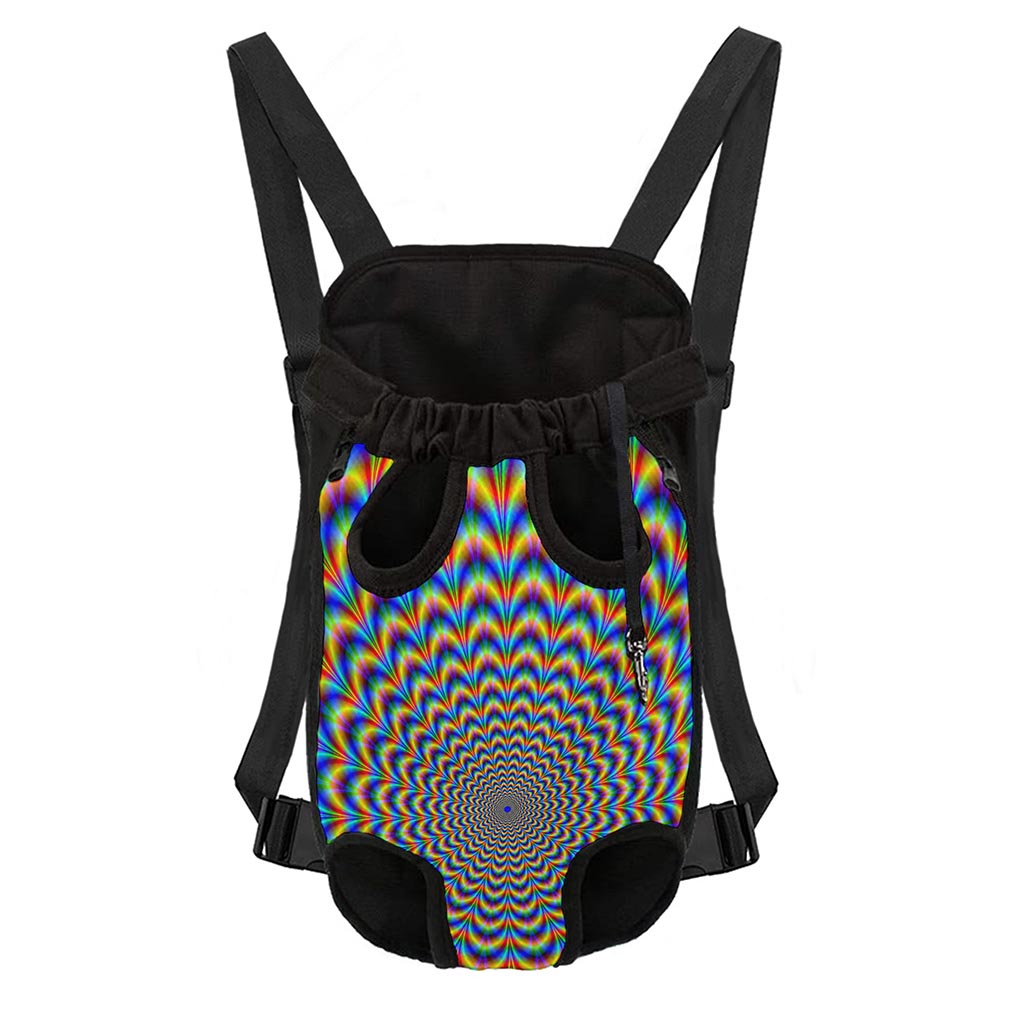 Psychedelic Wave Optical Illusion Pet Carrier Backpack