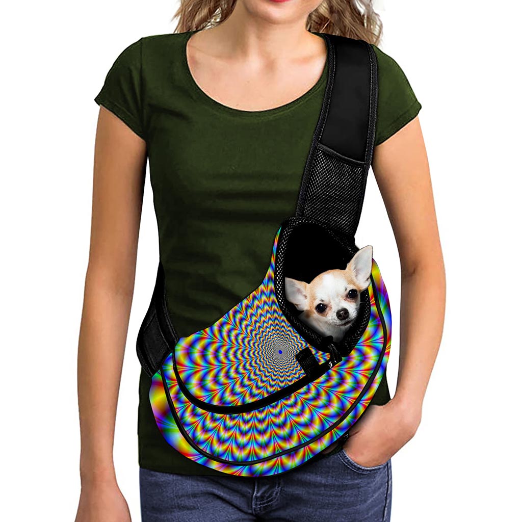 Psychedelic Wave Optical Illusion Pet Sling Carrier