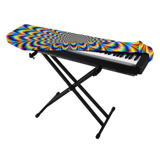 Psychedelic Wave Optical Illusion Piano Keyboard Cover