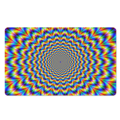 Psychedelic Wave Optical Illusion Polyester Doormat