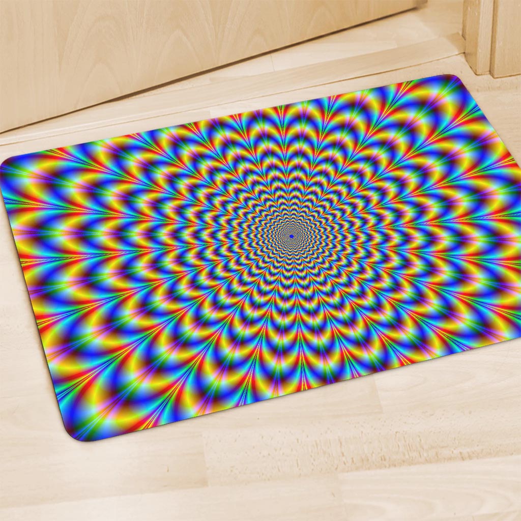 Psychedelic Wave Optical Illusion Polyester Doormat