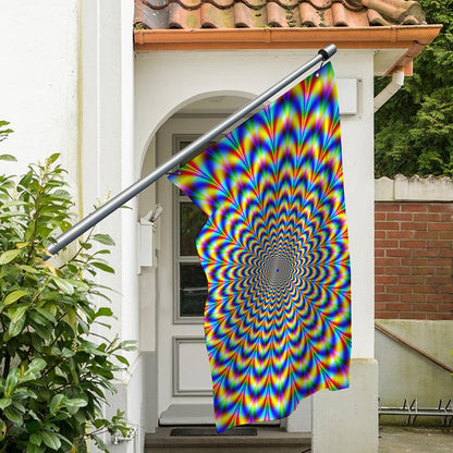 Psychedelic Wave Optical Illusion Polyester Flag