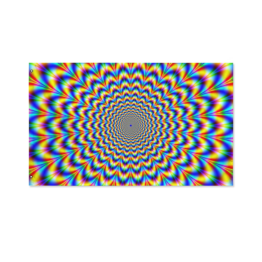 Psychedelic Wave Optical Illusion Polyester Flag