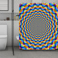 Psychedelic Wave Optical Illusion Polyester Shower Curtain