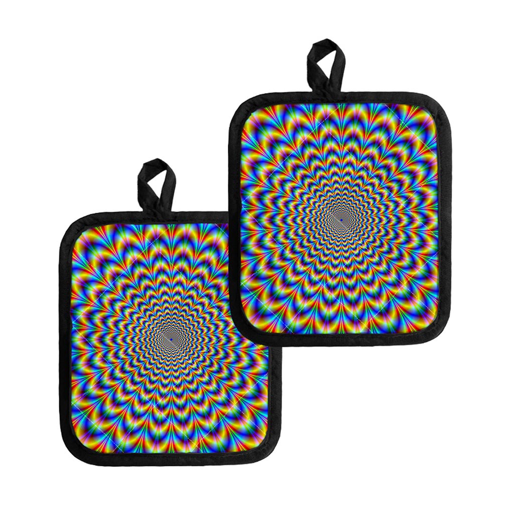 Psychedelic Wave Optical Illusion Pot Holders
