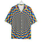 Psychedelic Wave Optical Illusion Rayon Hawaiian Shirt