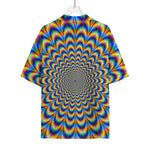 Psychedelic Wave Optical Illusion Rayon Hawaiian Shirt