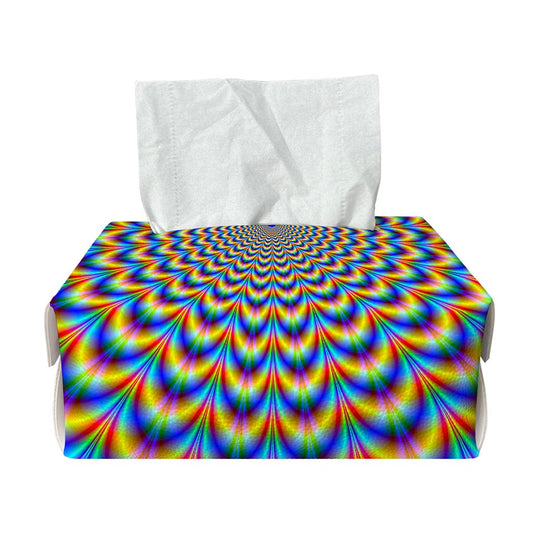 Psychedelic Wave Optical Illusion Rectangle Tissue Box Cover