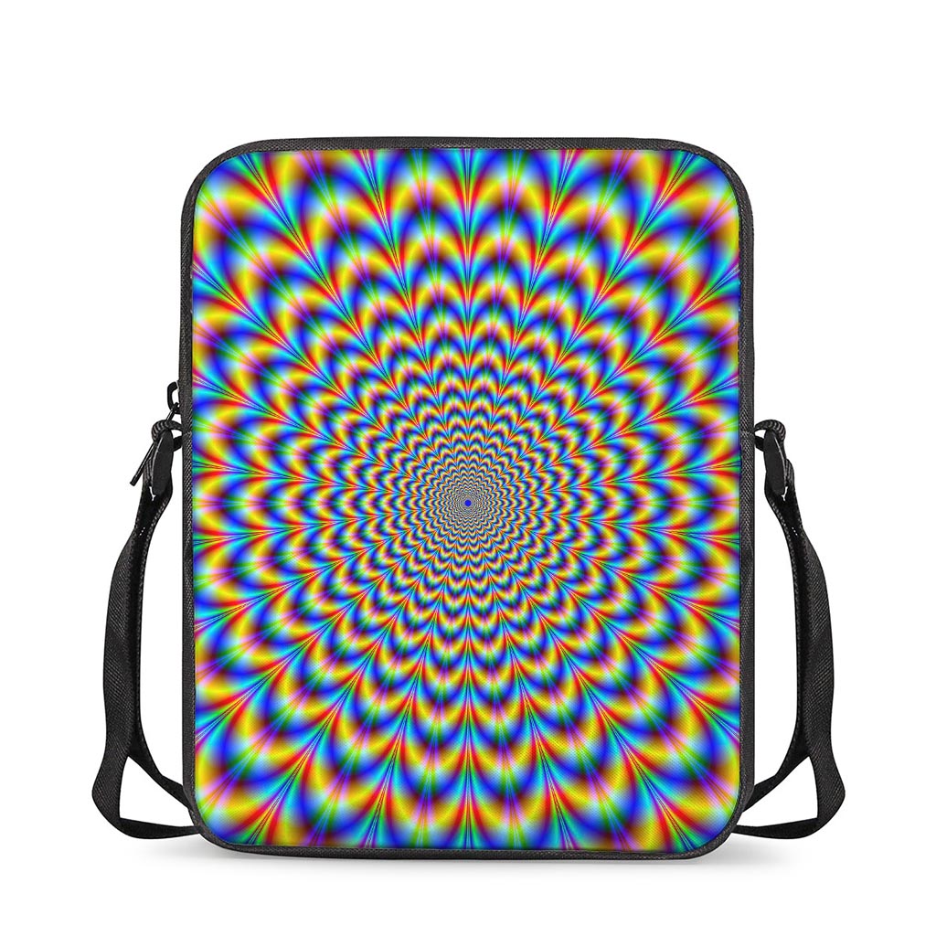 Psychedelic Wave Optical Illusion Rectangular Crossbody Bag
