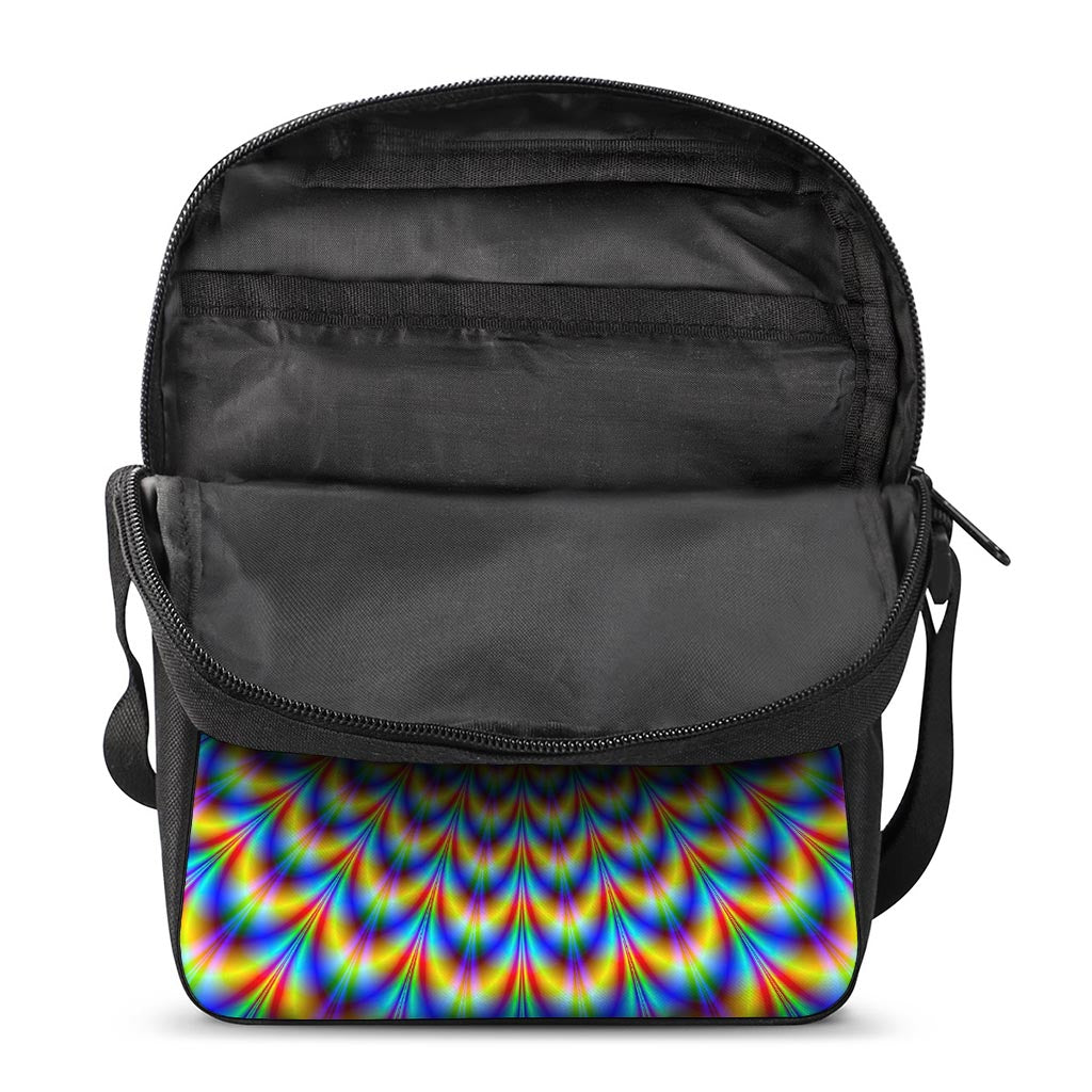 Psychedelic Wave Optical Illusion Rectangular Crossbody Bag