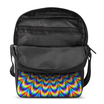 Psychedelic Wave Optical Illusion Rectangular Crossbody Bag