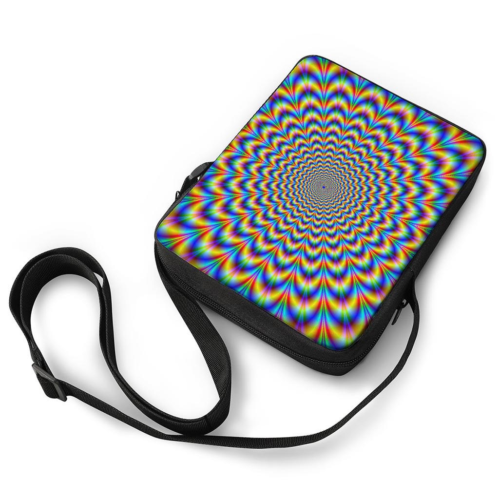 Psychedelic Wave Optical Illusion Rectangular Crossbody Bag