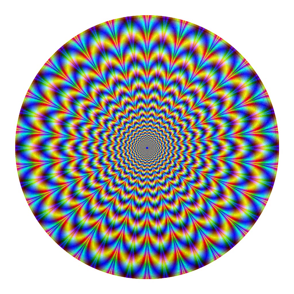 Psychedelic Wave Optical Illusion Round Blanket