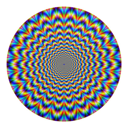 Psychedelic Wave Optical Illusion Round Blanket