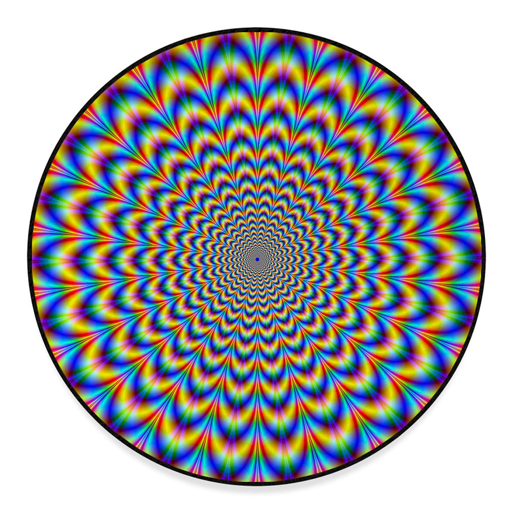 Psychedelic Wave Optical Illusion Round Floor Mat