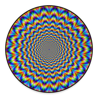 Psychedelic Wave Optical Illusion Round Floor Mat