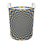 Psychedelic Wave Optical Illusion Round Laundry Basket