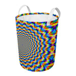 Psychedelic Wave Optical Illusion Round Laundry Basket