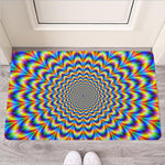 Psychedelic Wave Optical Illusion Rubber Doormat