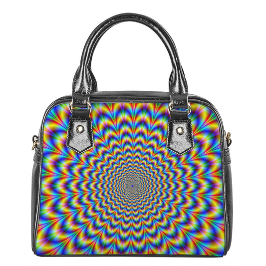 Psychedelic Wave Optical Illusion Shoulder Handbag