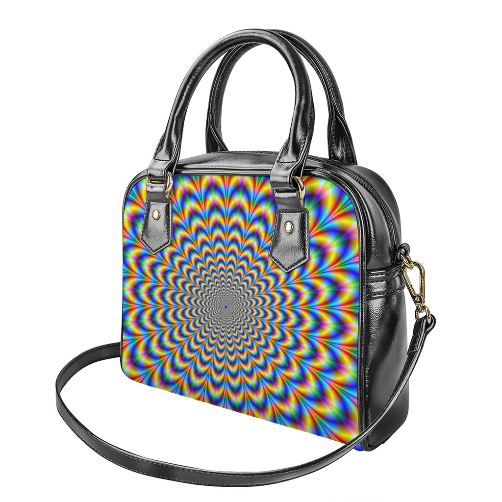 Psychedelic Wave Optical Illusion Shoulder Handbag