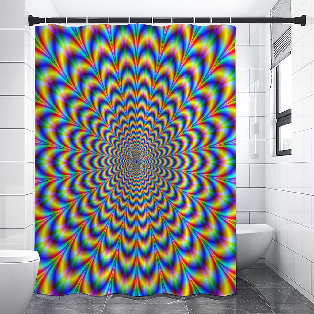 Psychedelic Wave Optical Illusion Shower Curtain
