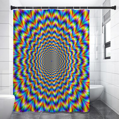 Psychedelic Wave Optical Illusion Shower Curtain