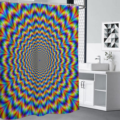 Psychedelic Wave Optical Illusion Shower Curtain
