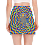 Psychedelic Wave Optical Illusion Side Slit Mini Skirt