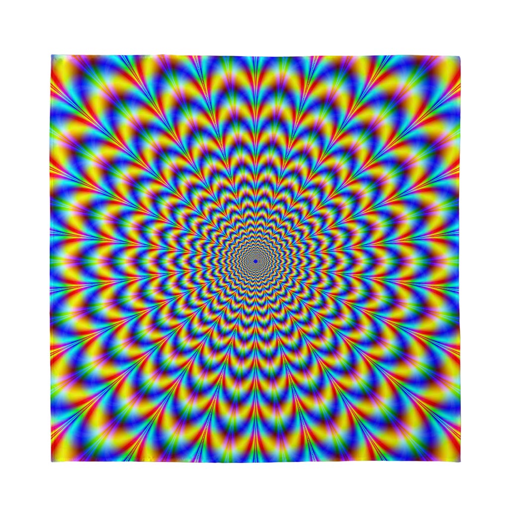 Psychedelic Wave Optical Illusion Silk Bandana