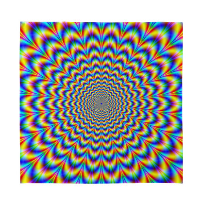 Psychedelic Wave Optical Illusion Silk Bandana