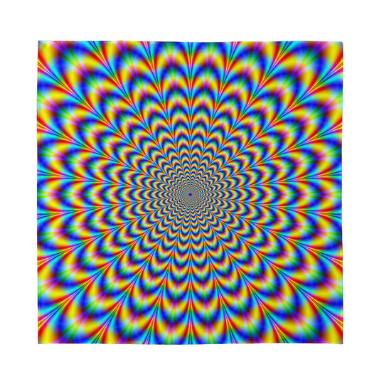 Psychedelic Wave Optical Illusion Silk Bandana