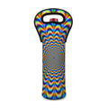 Psychedelic Wave Optical Illusion Single Neoprene Wine Tote