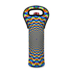 Psychedelic Wave Optical Illusion Single Neoprene Wine Tote