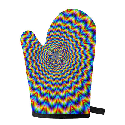 Psychedelic Wave Optical Illusion Single Oven Mitt