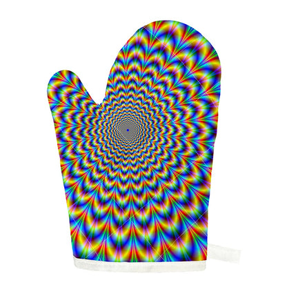Psychedelic Wave Optical Illusion Single Oven Mitt