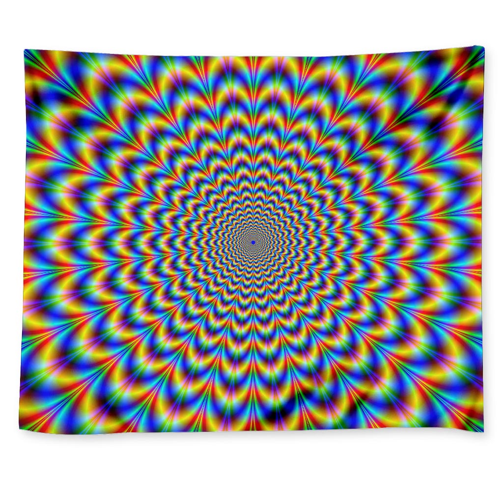 Psychedelic Wave Optical Illusion Tapestry