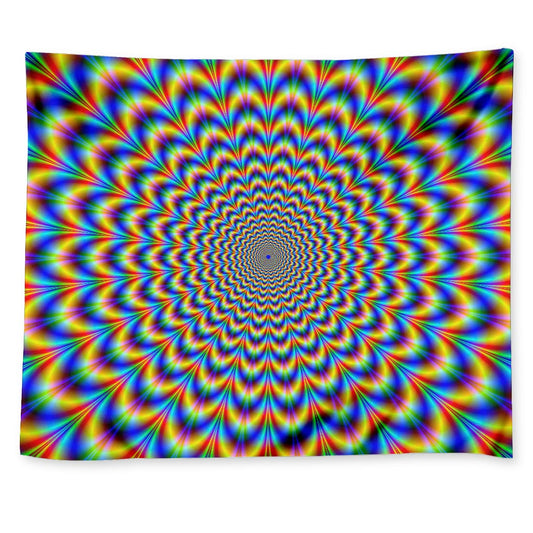 Psychedelic Wave Optical Illusion Tapestry