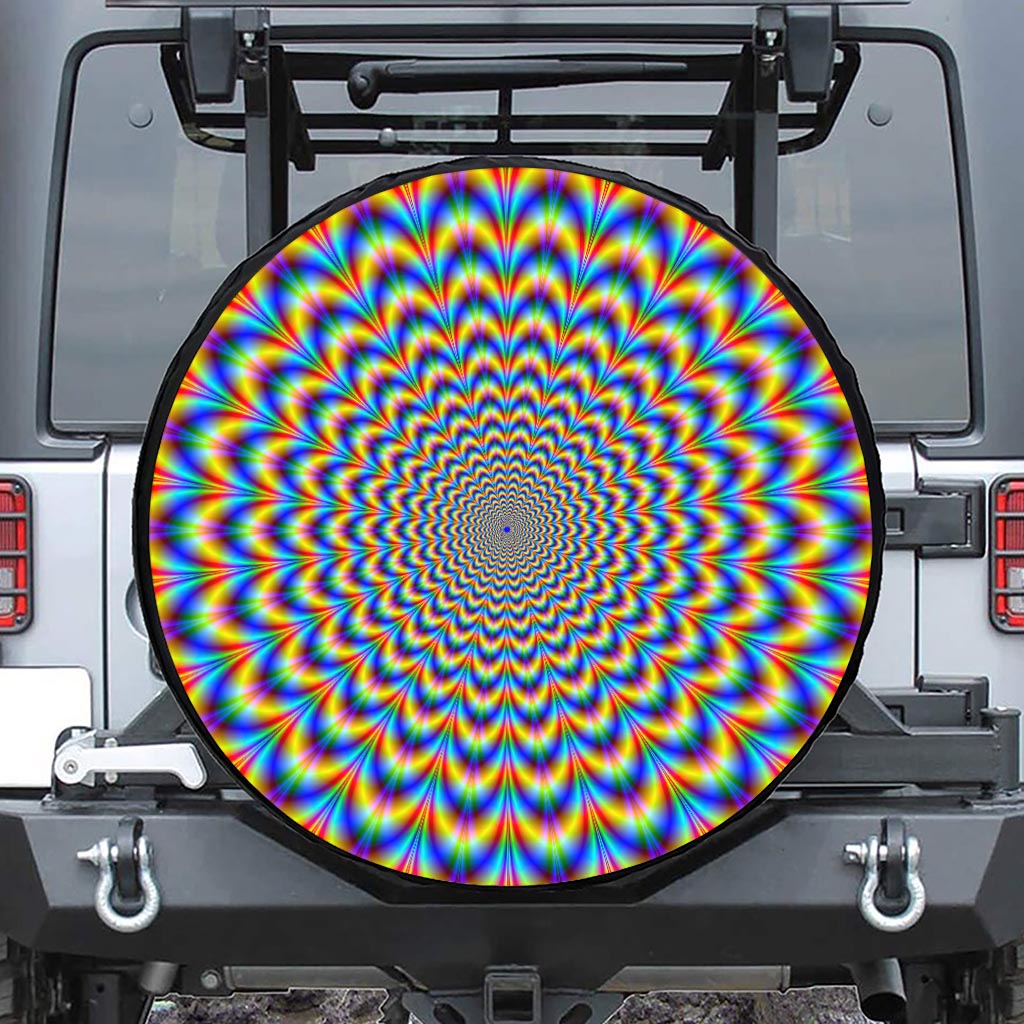 Psychedelic Wave Optical Illusion Tire Cover
