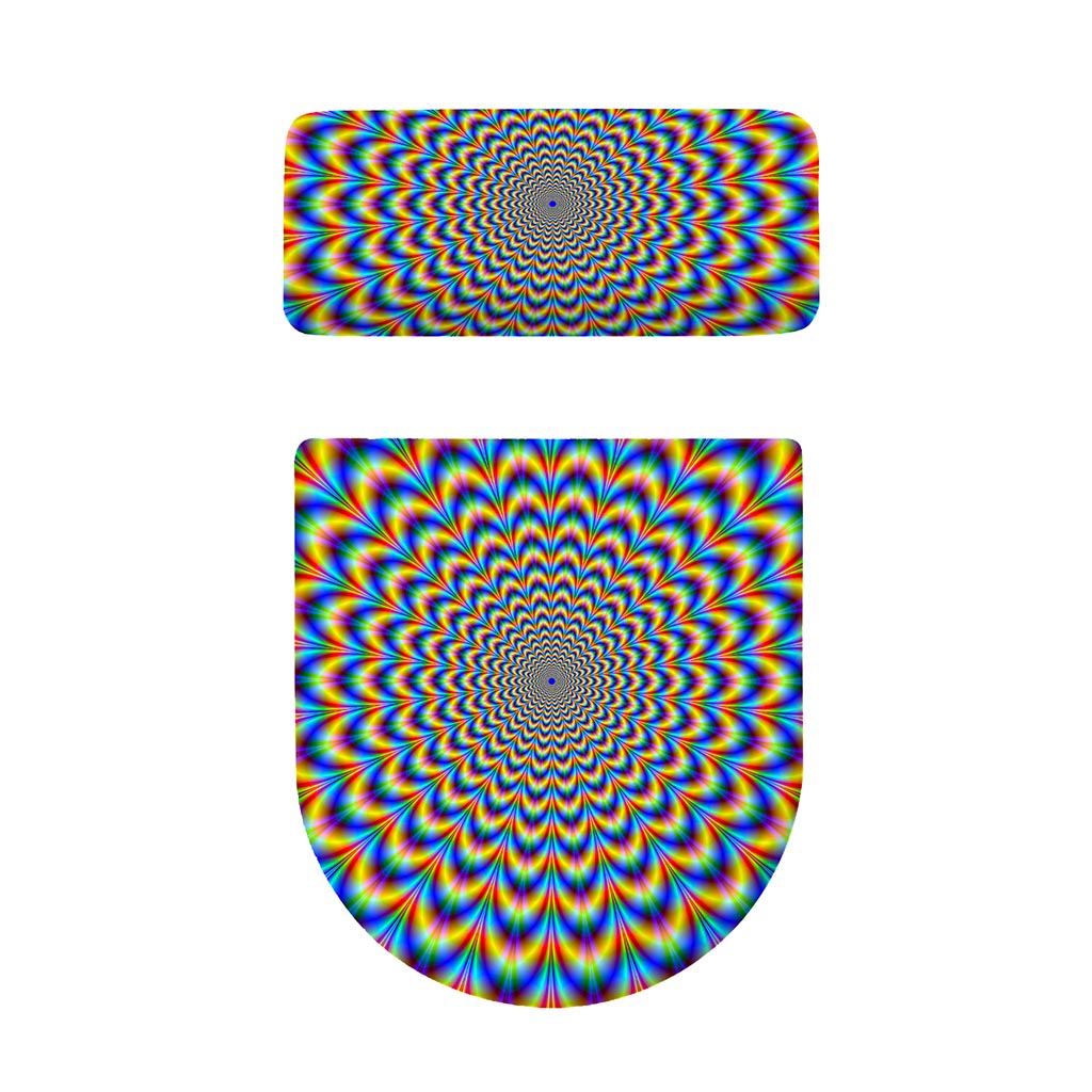 Psychedelic Wave Optical Illusion Toilet Lid And Tank Cover Set