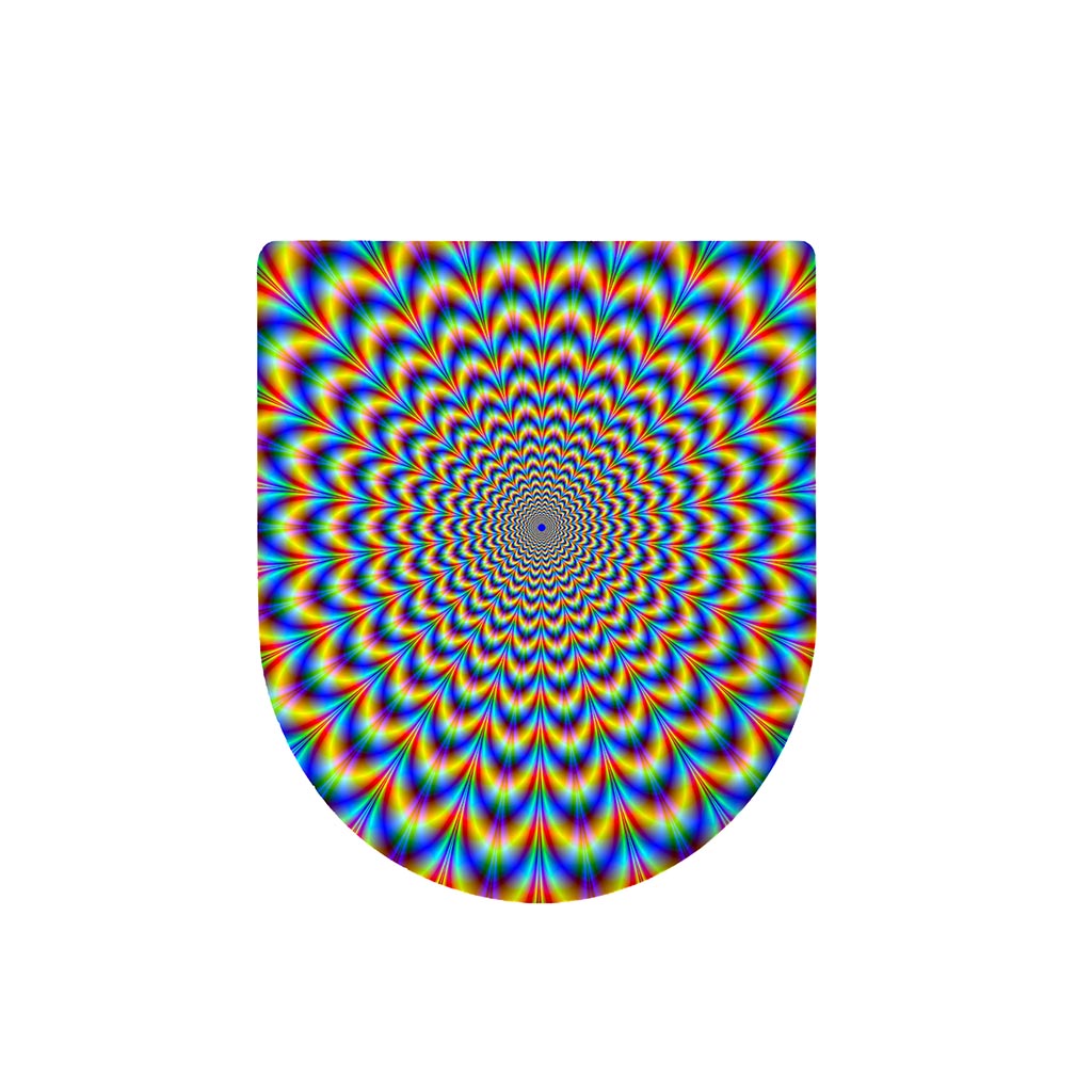 Psychedelic Wave Optical Illusion Toilet Lid Cover
