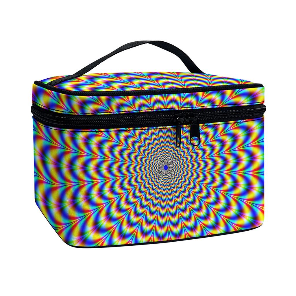 Psychedelic Wave Optical Illusion Travel Makeup Bag