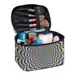 Psychedelic Wave Optical Illusion Travel Makeup Bag