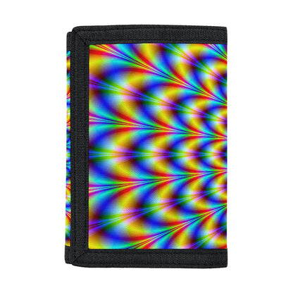 Psychedelic Wave Optical Illusion Trifold Wallet