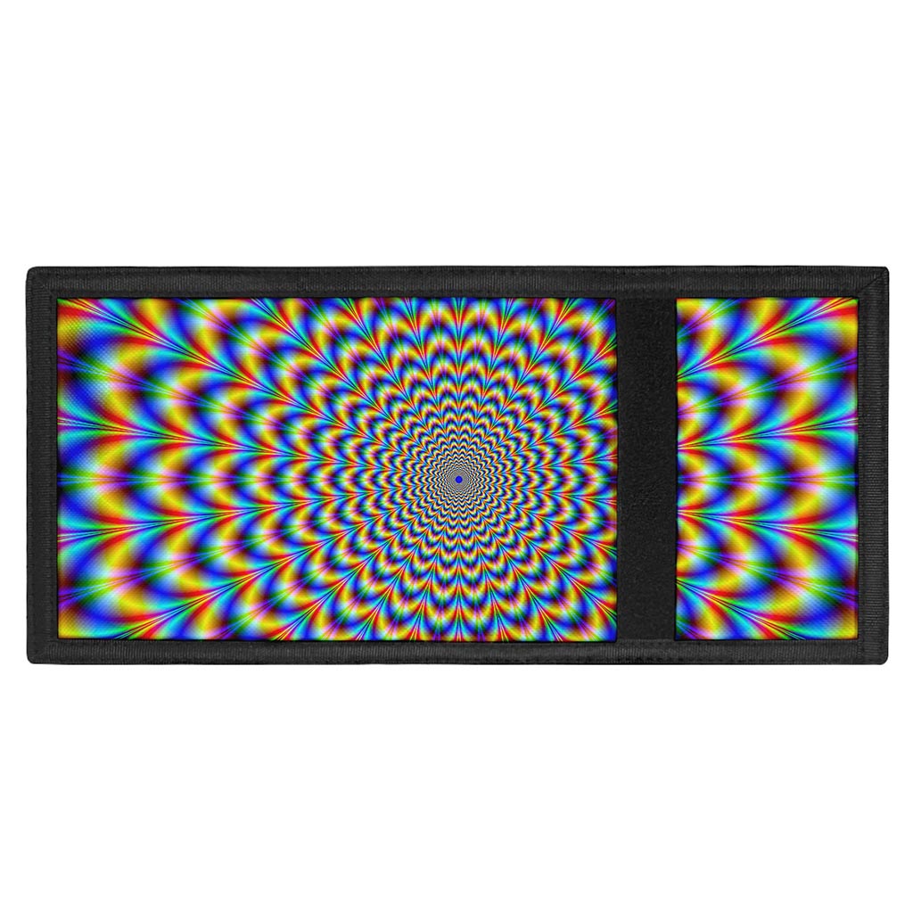 Psychedelic Wave Optical Illusion Trifold Wallet