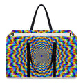 Psychedelic Wave Optical Illusion Utility Tote Bag